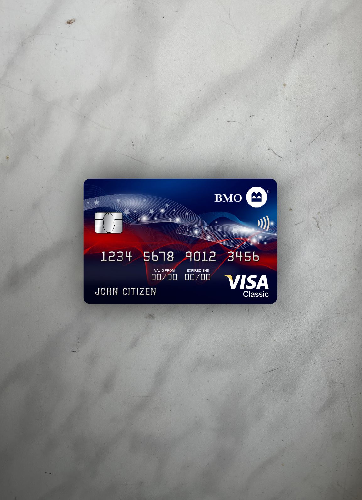 Download USA BMO Bank of Montreal bank visa classic card photolook front Photoshop template
